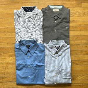 Men’s lot of 4 Dress shirts(1 short pineapple shirt & 3 long sleeve)XL and XXL